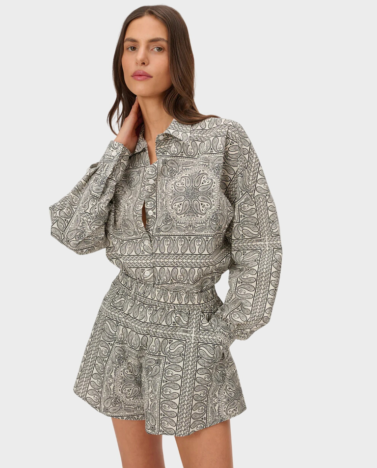 Koszula ecru z nadrukiem bandany Meryl