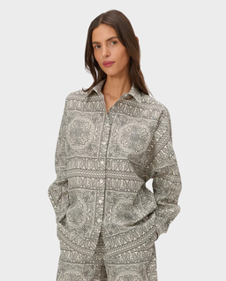 Koszula ecru z nadrukiem bandany Meryl - Image #0