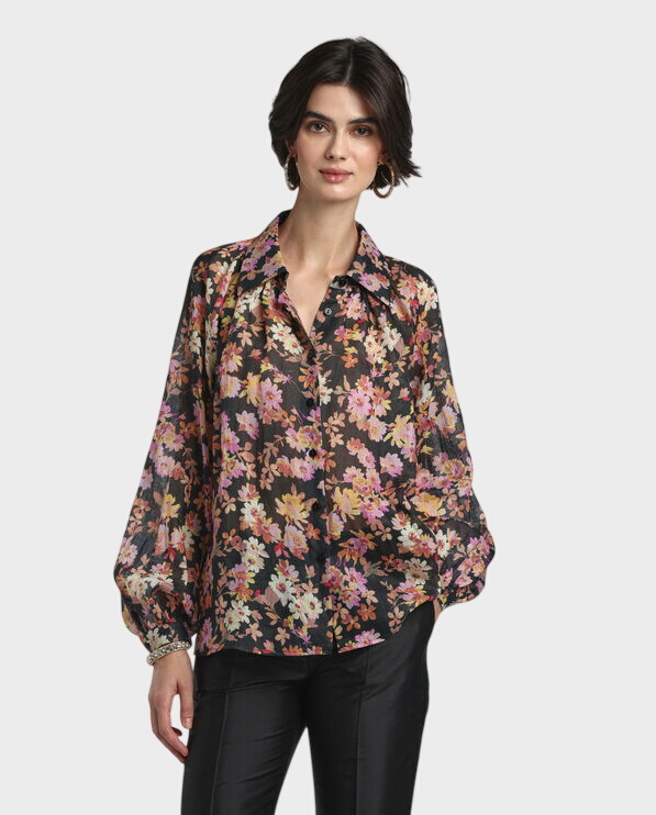 Czarna koszula z ramii Brasca