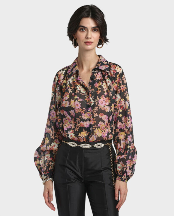 Czarna koszula z ramii Brasca - Image #3