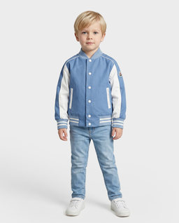 Biało-niebieska kurtka typu bomber - Image #2