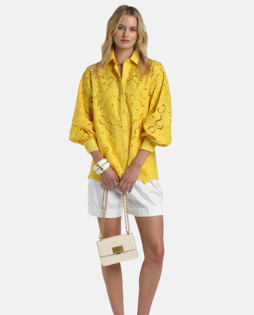 Żółta haftowana koszula Bartolo - Image #3