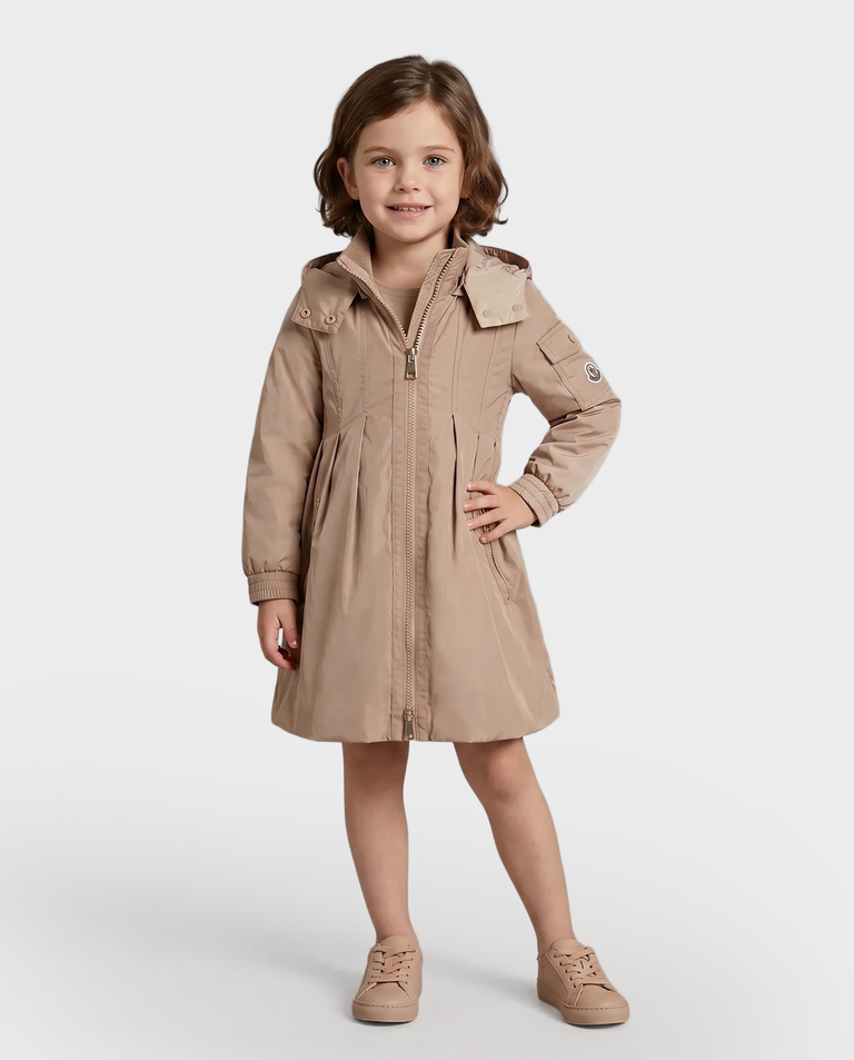 Beżowy płaszcz Arild z logo