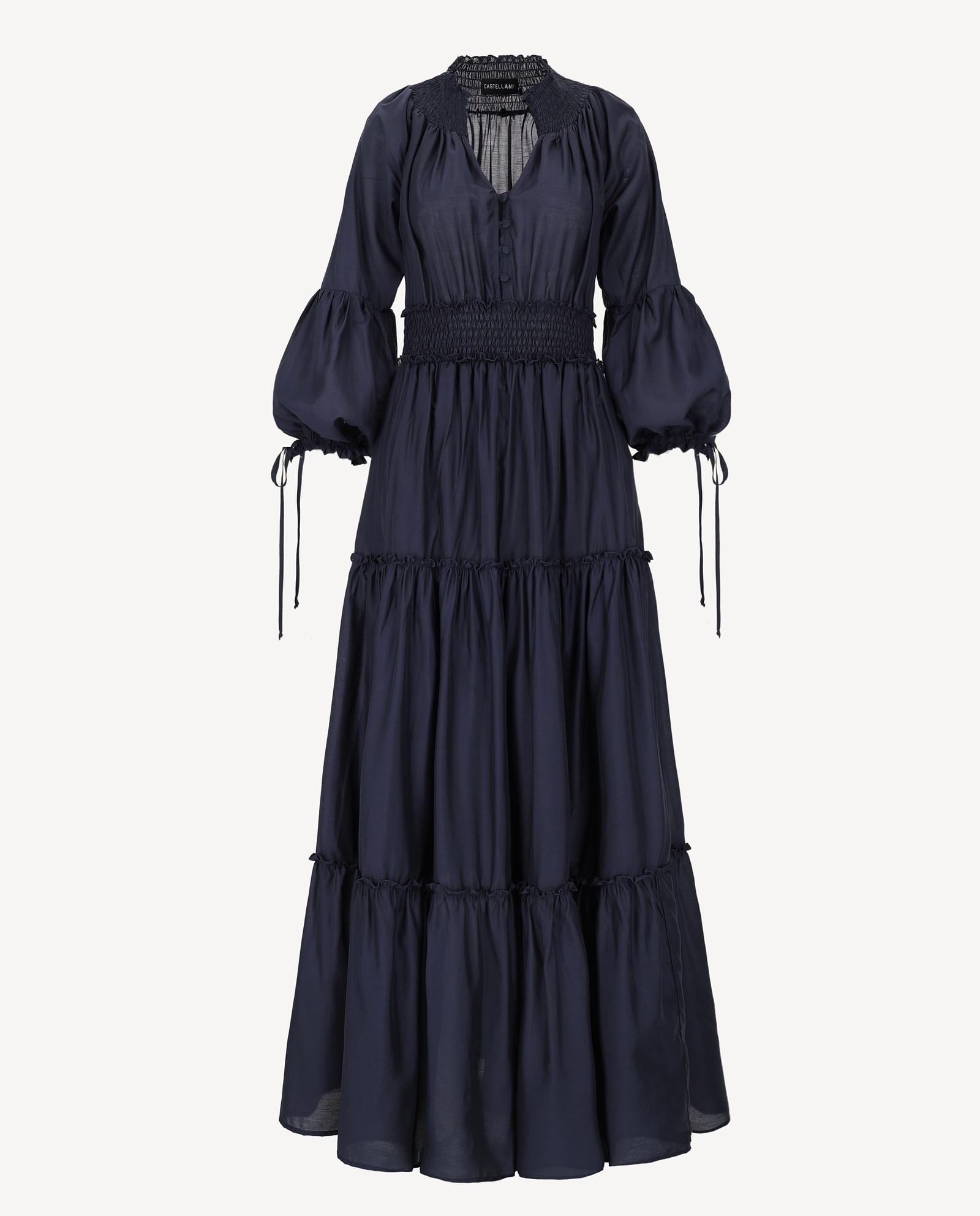 Ciemnogranatowa sukienka z falbanami Firenze - Image #1