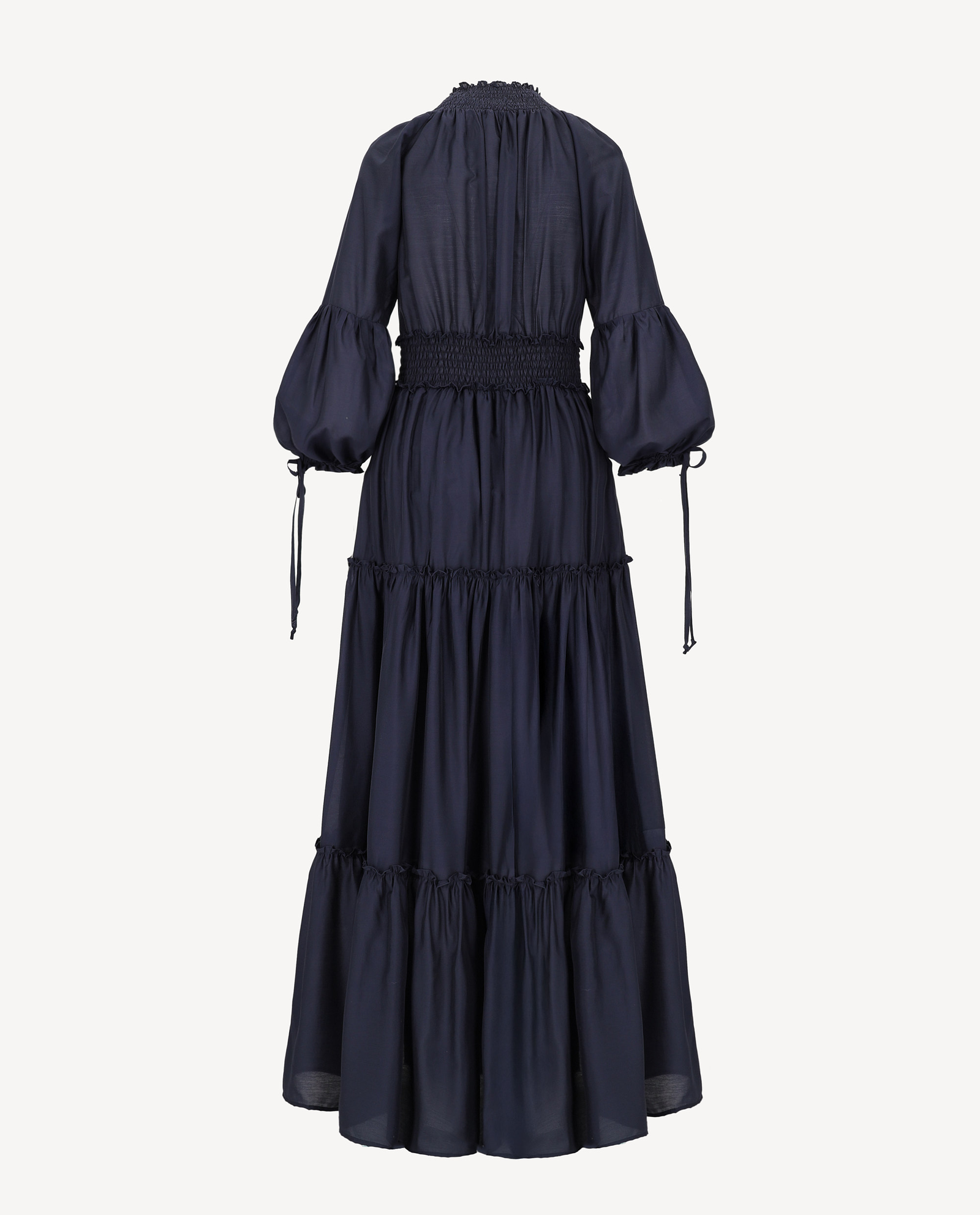 Ciemnogranatowa sukienka z falbanami Firenze - Image #3