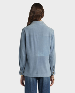 Niebieska skórzana koszula Varenne - Image #1