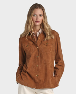 Brązowa skórzana koszula Varenne - Image #0