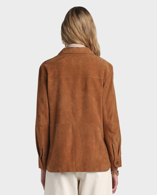 Brązowa skórzana koszula Varenne - Image #1