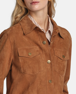 Brązowa skórzana koszula Varenne - Image #2
