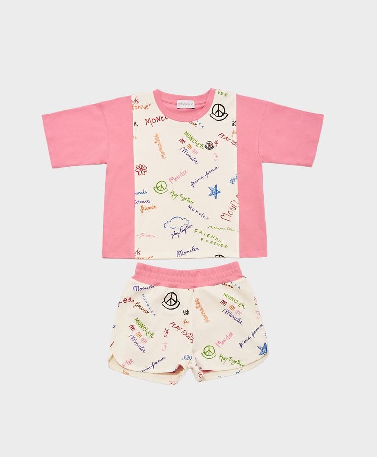 Koszulka i spodenki z kolorowym nadrukiem (zestaw) 4-12 lat