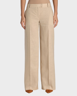 Beżowe lniane spodnie Ariete - Image #0