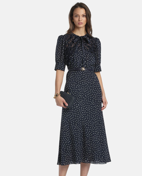 Granatowa sukienka w groszki Palloncino - Image #2