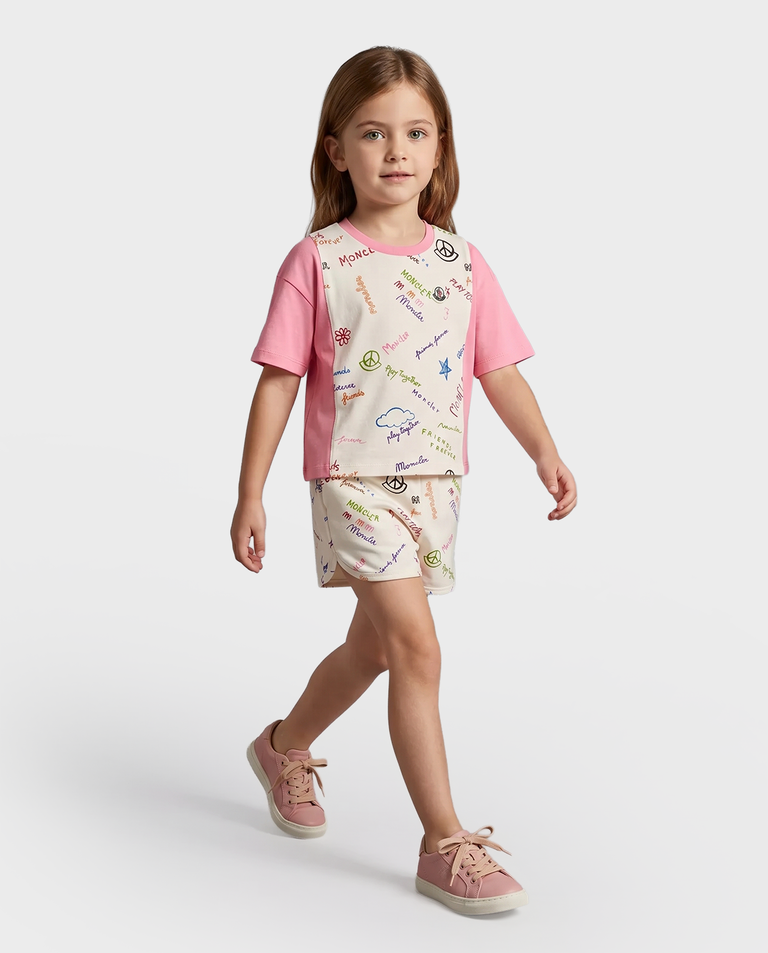 Koszulka i spodenki z kolorowym nadrukiem (zestaw) 4-12 lat