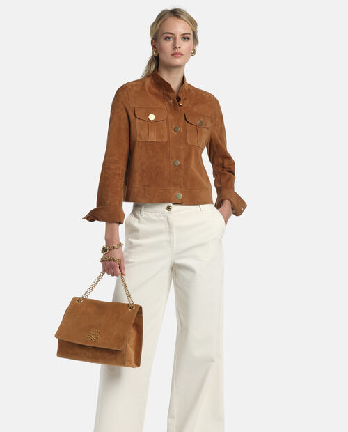 Brązowa zamszowa kurtka Vocalita - Image #2