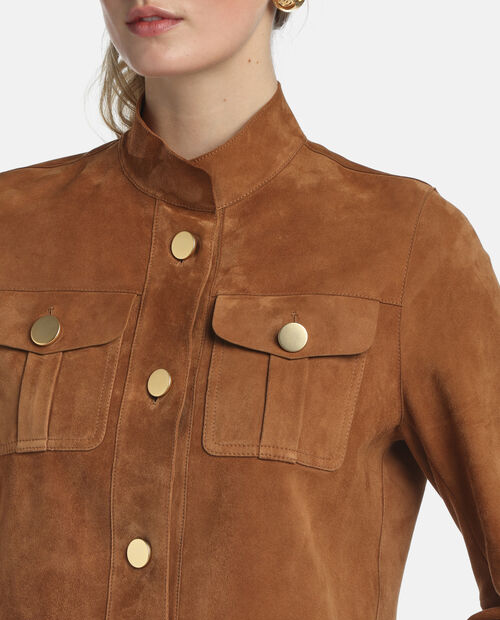 Brązowa zamszowa kurtka Vocalita - Image #3