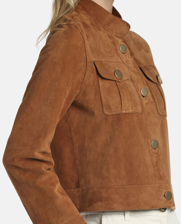 Brązowa zamszowa kurtka Vocalita - Image #4