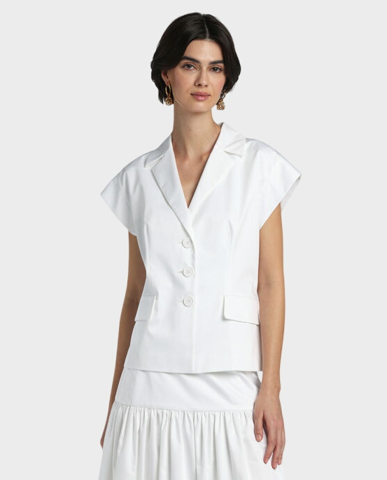 Biała marynarka bez rękawów Vernasca