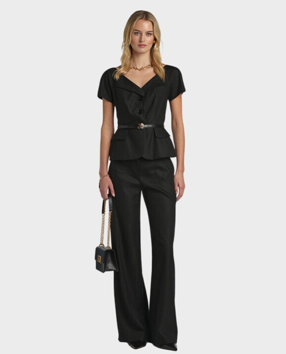 Czarna marynarka z krótkim rękawem Varoma