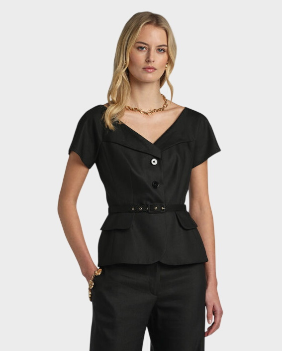 Czarna marynarka z krótkim rękawem Varoma - Image #0