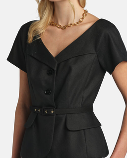 Czarna marynarka z krótkim rękawem Varoma - Image #4