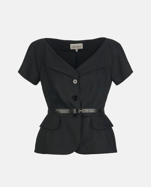 Czarna marynarka z krótkim rękawem Varoma - Image #5