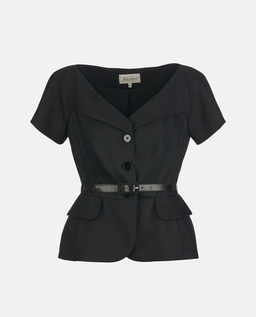 Czarna marynarka z krótkim rękawem Varoma - Image #5