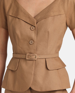 Brązowa marynarka z krótkim rękawem Varoma - Image #4