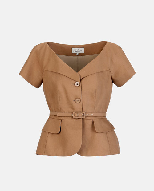 Brązowa marynarka z krótkim rękawem Varoma - Image #5