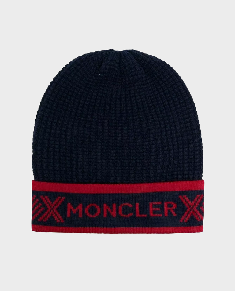 Granatowa czapka beanie z logo