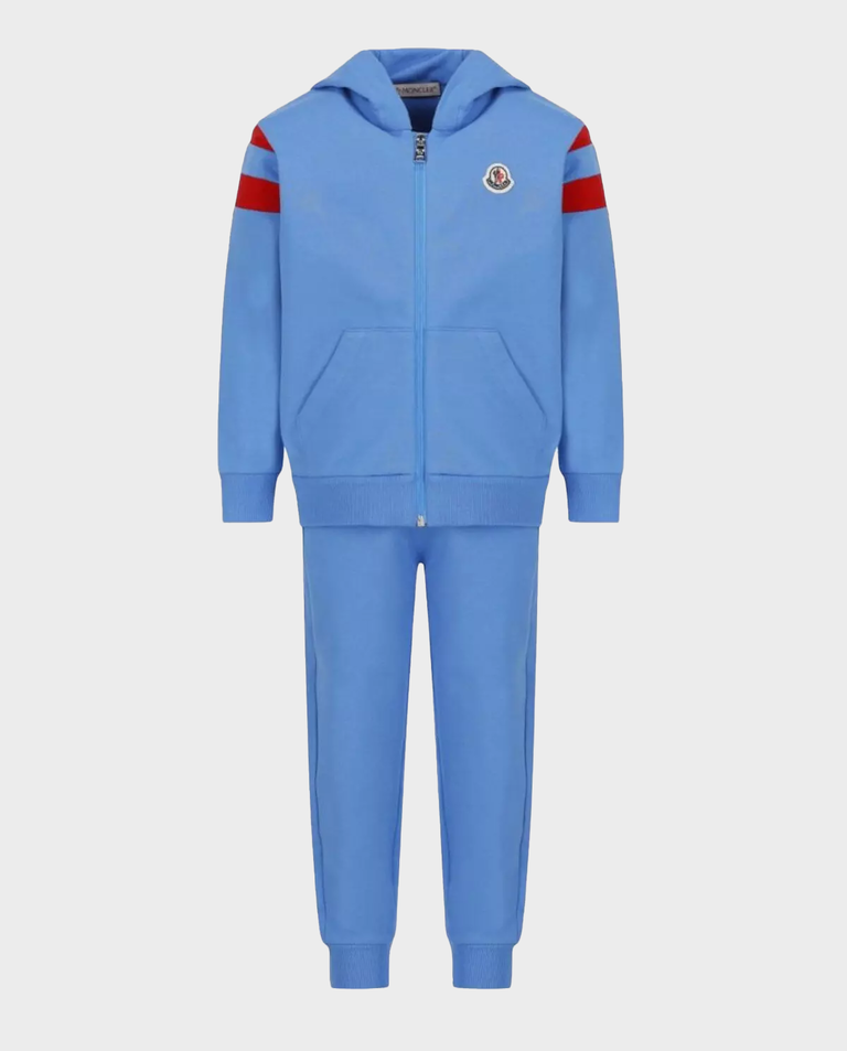 Niebieski dres z kapturem i logo