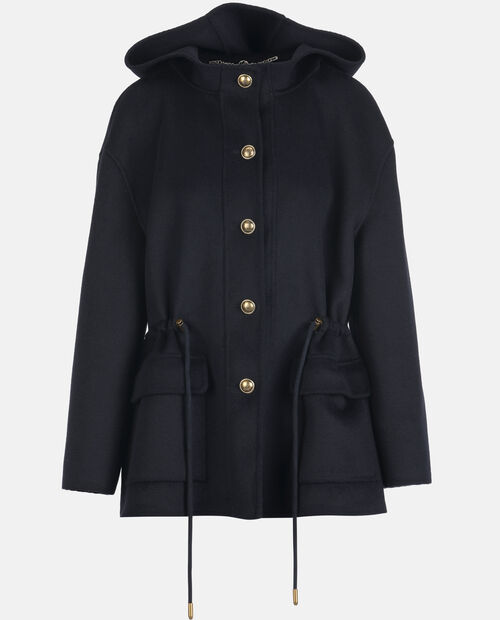 Granatowy płaszcz z kapturem Vicinato - Image #5