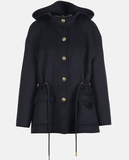 Granatowy płaszcz z kapturem Vicinato - Image #5