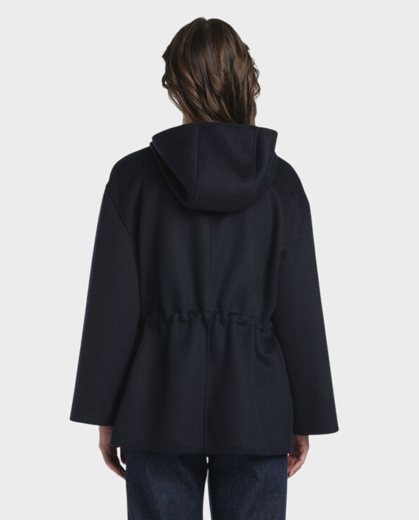 Granatowy płaszcz z kapturem Vicinato - Image #1