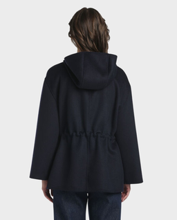 Granatowy płaszcz z kapturem Vicinato - Image #1