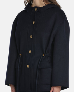 Granatowy płaszcz z kapturem Vicinato - Image #3