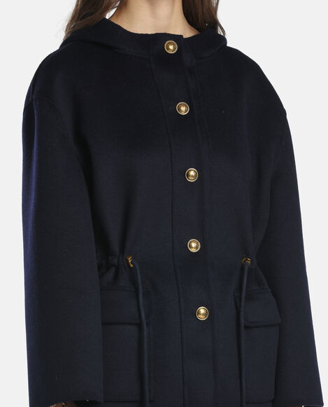 Granatowy płaszcz z kapturem Vicinato - Image #4