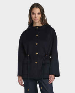 Granatowy płaszcz z kapturem Vicinato - Image #0