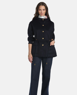 Granatowy płaszcz z kapturem Vicinato - Image #2