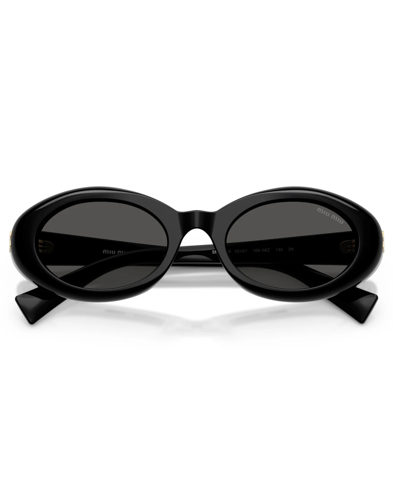 Czarne okulary przeciwsłoneczne z logo