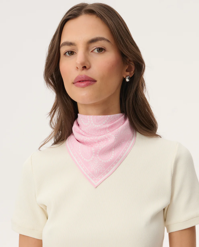 Różowa bandana mini z printem