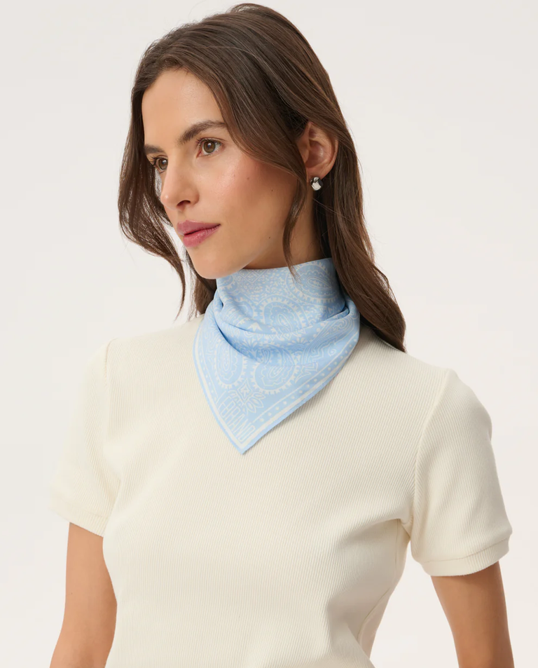 Błękitna bandana mini z printem