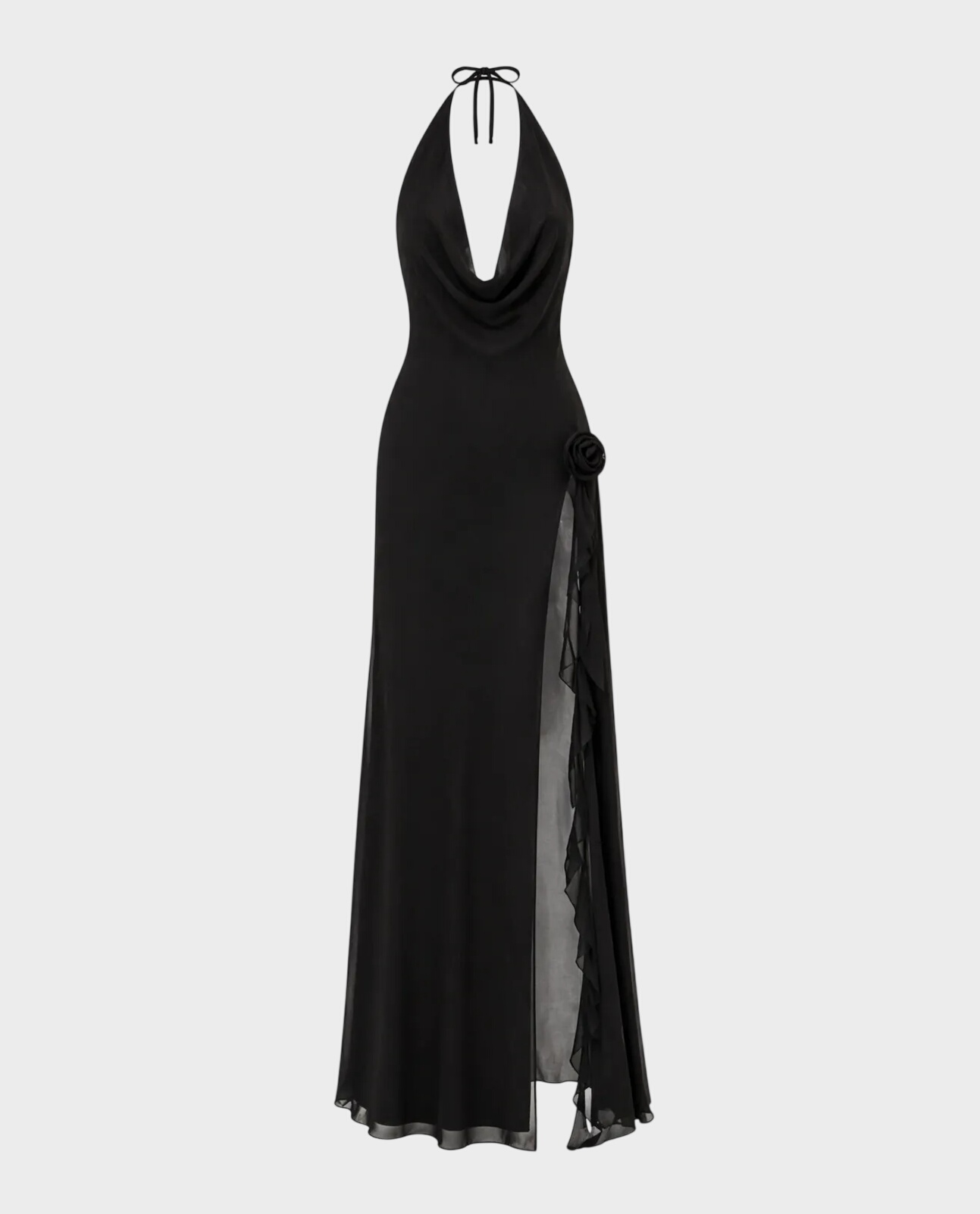 Czarna sukienka z rozcięciem Arceli - Image #0