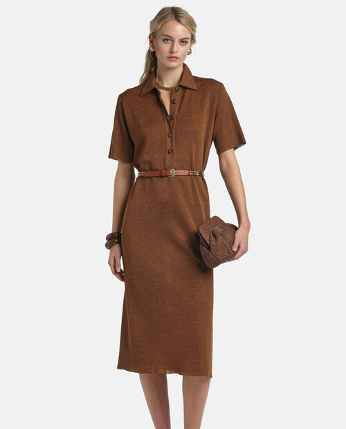 Brązowa koszulowa sukienka Corvara - Image #2