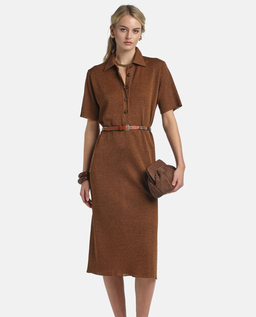 Brązowa koszulowa sukienka Corvara - Image #2