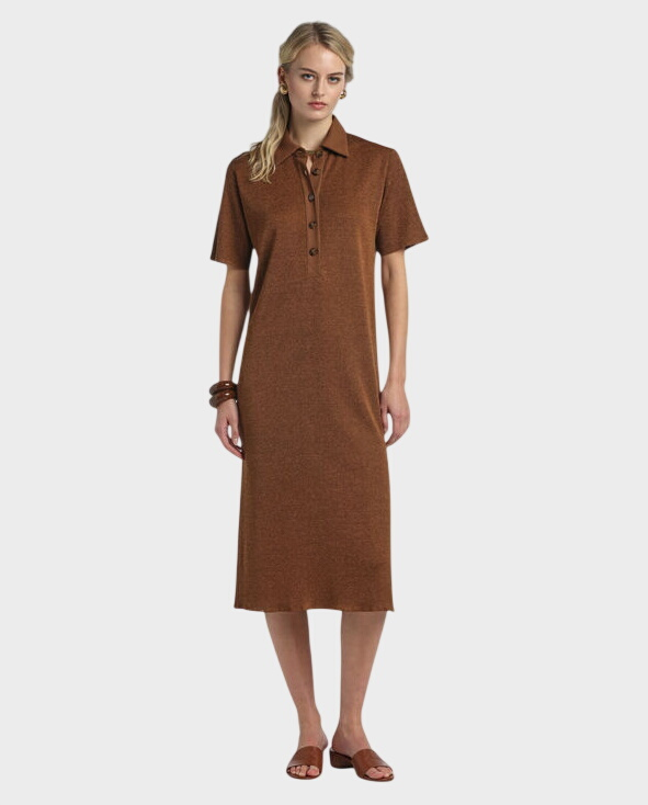 Brązowa koszulowa sukienka Corvara