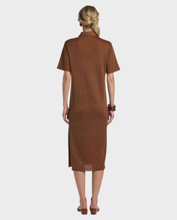 Brązowa koszulowa sukienka Corvara