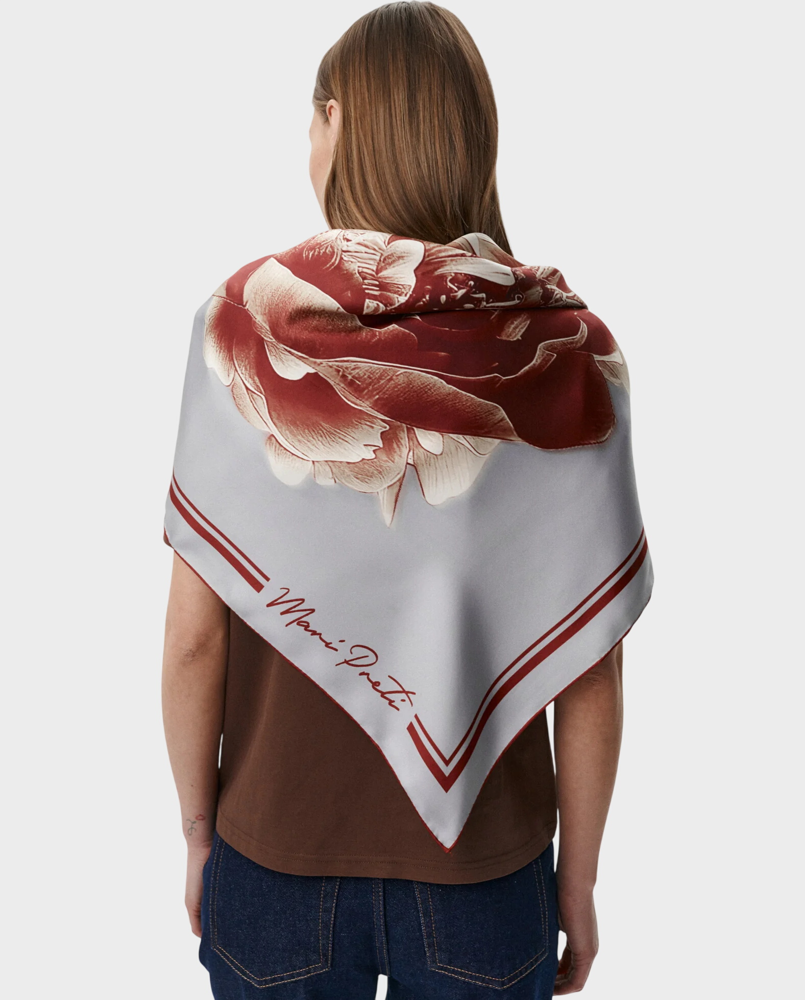 Jedwabna apaszka z kwiatem Flower - Image #0