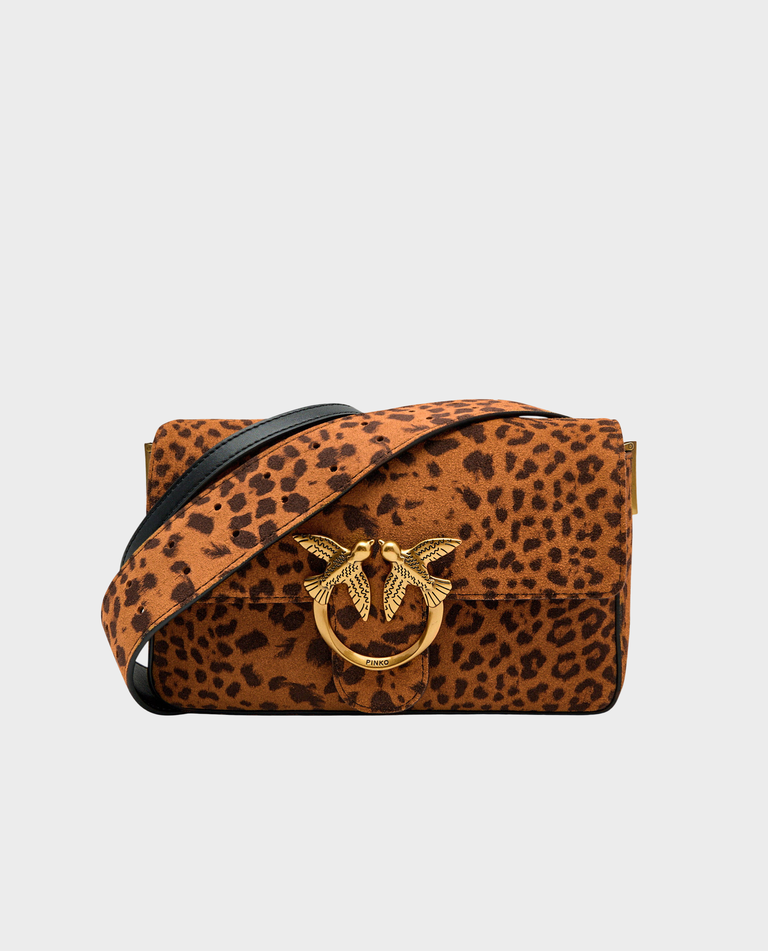 Zamszowa torebka w panterkę Love Bag One Slouchy mini