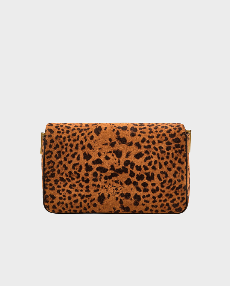 Zamszowa torebka w panterkę Love Bag One Slouchy mini