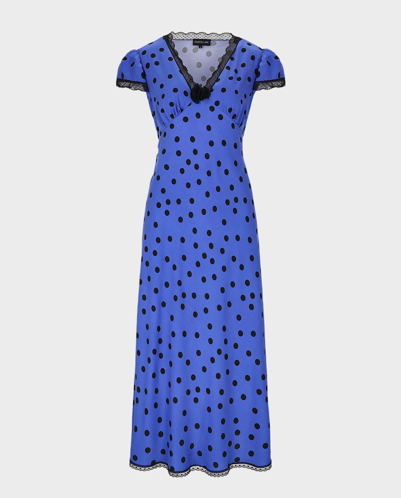 Niebieska sukienka w groszki Polka - Image #0